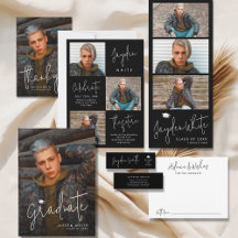 Black Modern Script Name Graduate