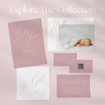 Whimsical Dusty Rose Baby Shower Collection