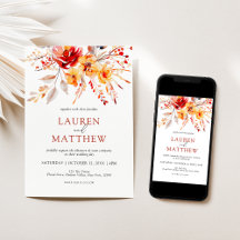 Elegant Floral Watercolor Fall Wedding