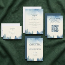 Soft winter pine trees wedding