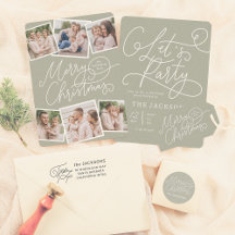 Merry Christmas Calligraphy Sage Green 6 Photos 