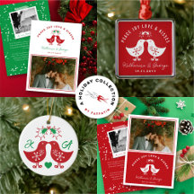 KISSING CHICKS   HOLIDAY WEDDING ANNOUNCEMENT