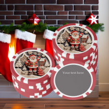Christmas party poker chips & tokens