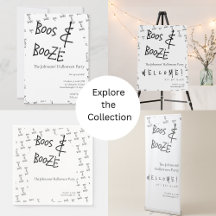 Boos and Booze Halloween Party Supplies - Minimal