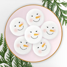 Happy Snowman Face Holiday Cookies