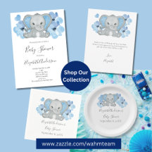 Blue Elephant Baby Shower