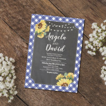 Sunflower Navy Gingham Wedding Collection