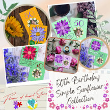 50th Birthday Simple Sunflower 