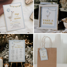 Blue Gingham Boy One Silly Goose