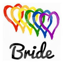 Rainbow Wedding Layered Hearts