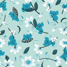 Playful Koala Pattern Cute Animal and Nature Art