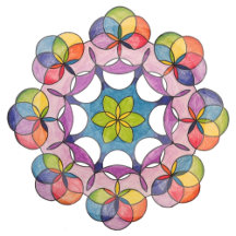 Colorful Pencil Drawn Geometric Mandala