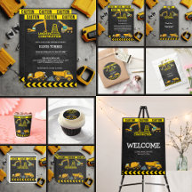 Chalkboard Under Construction Baby Shower 