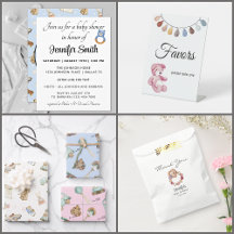 Vintage Toy Patterns || Blue-Pink Baby Shower