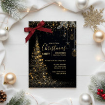 Christmas Party Invitations Elegant Festive Design