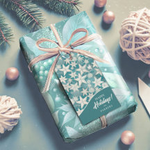 Coastal Teal Christmas Gift Wrapping Supplies