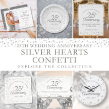 Chic 25th Wedding Anniversary Silver Hearts Suite
