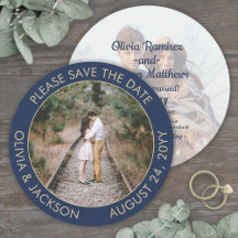Unique Round Save the Date Wedding Invitations
