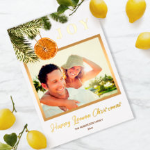 Modern Gold Citrus Lemon Orange JOY Christmas
