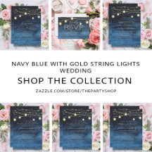 NAVY BLUE GOLD STRING LIGHTS WEDDING