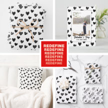 modern minimal black and white hearts