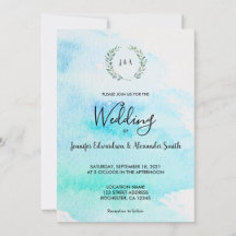 Rustic elegant turquoise watercolor wedding