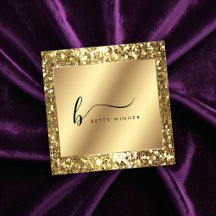 Glitter Square Business Cards