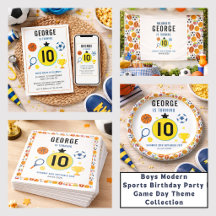 Boys Modern Sports Birthday Party Collection 