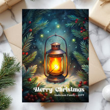 Classic Watercolor Christmas Greeting Cards #01T