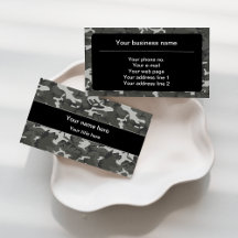Gray Camouflage Business Cards Collection