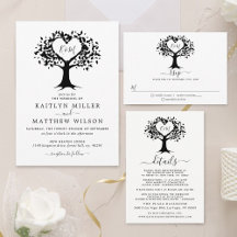 The Rustic Heart Tree White Wedding Collection