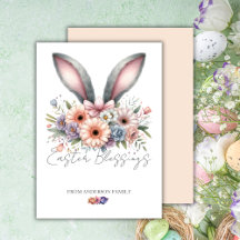 Floral Watercolor Easter Bunny Ears