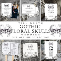 Till Death Gothic Floral Skulls Wedding Collection