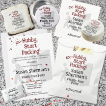 Divorce Party: "ex-Hubby, Start Packing!" in Red