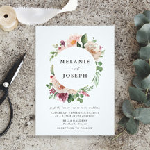 Boho Blush & Pink Spring Watercolor Floral