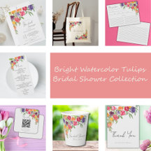 Bright Watercolor Tulips Bridal Shower