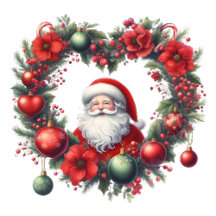  Heart-shaped Santa Claus Floral Wreath 8