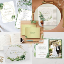 Green Monstera Leaves & Gold Geometric Frames