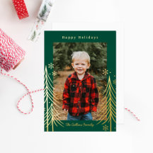 Winter Scene Foil Holiday Cards