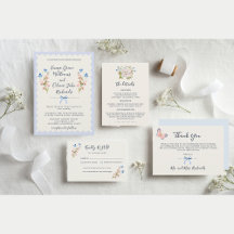 Romantic Garden Watercolor Wildflowers Wedding 