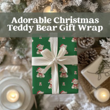 Adorable Christmas Teddy Bear Gift Wrap