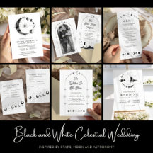 Celestial Stars Black White Moon Wedding Suite