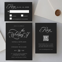 Elegant Charm Script Black Wedding Suite
