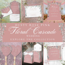 Dusty Rose Pink Wildflowers Floral Wedding Suite
