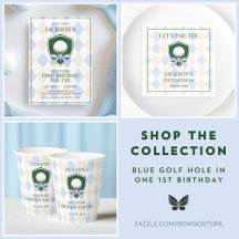 Hole In One Blue Golf Boys First Birthday Par-tee