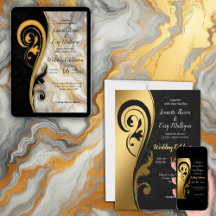 Abstracts Gold on Black & mixed Marble Textures