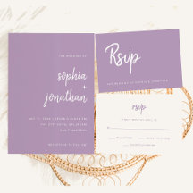 Modern Minimalist Script Lavender | Wedding