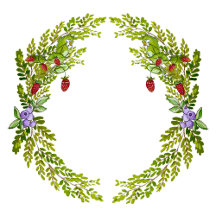 Watercolor forest berries wedding wreath