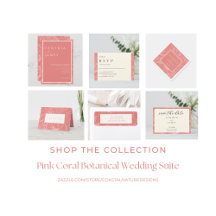 Pink Coral Botanical Wedding Suite