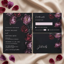 Red Purple 3D Flowers Dark Moody Wedding